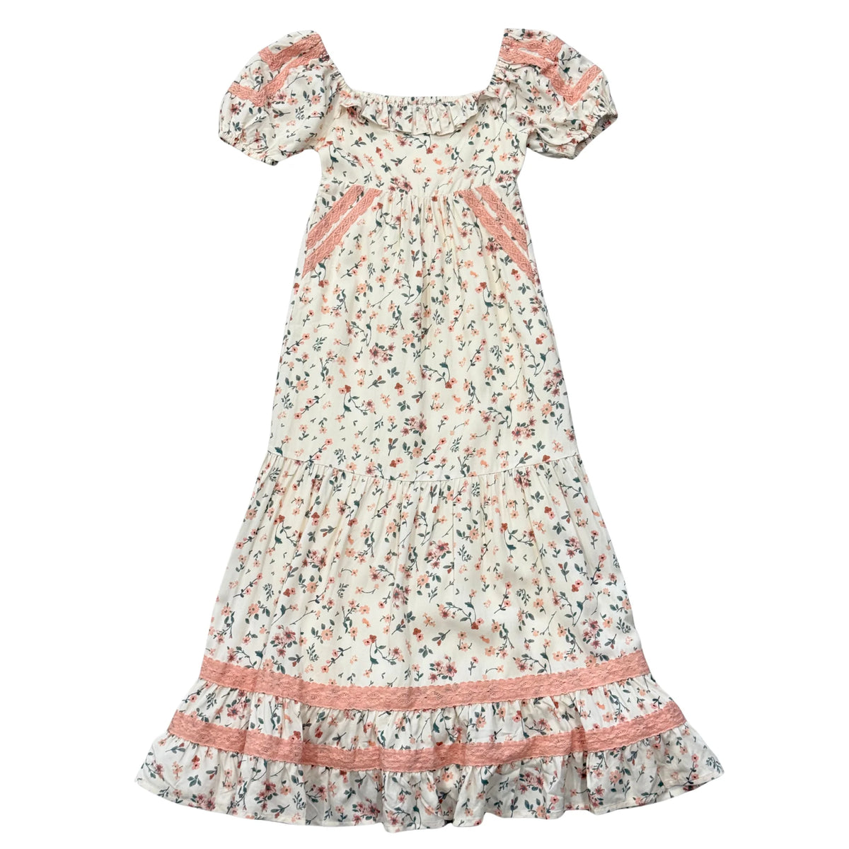 Dress-Peasant Ruffle Maxi Dress