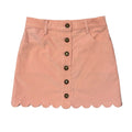 Girls Scallop Hem Corduroy Skirt in Rose Cloud