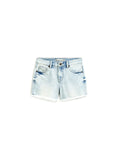 Tractr Weekender shorts with fray hem in indigo Girl's