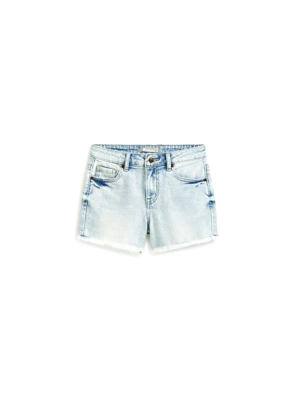 Tractr Weekender shorts with fray hem in indigo Girl's