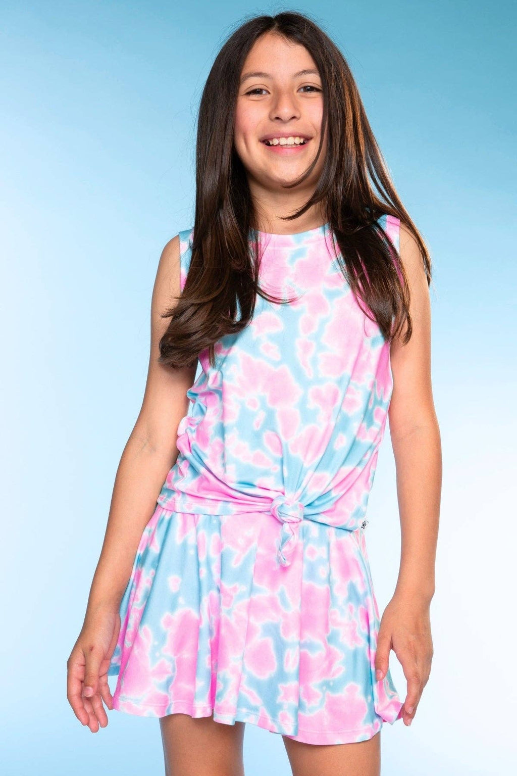 Simply Soft Sleeveless Tie Front Tank & Skort Set