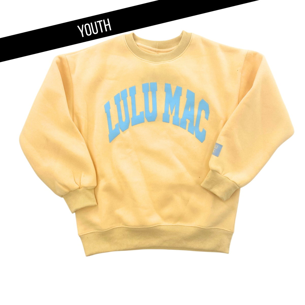 Lulu Mac- Youth Sweatshirt BUTTER WITH LIGHT BLUE PUFF