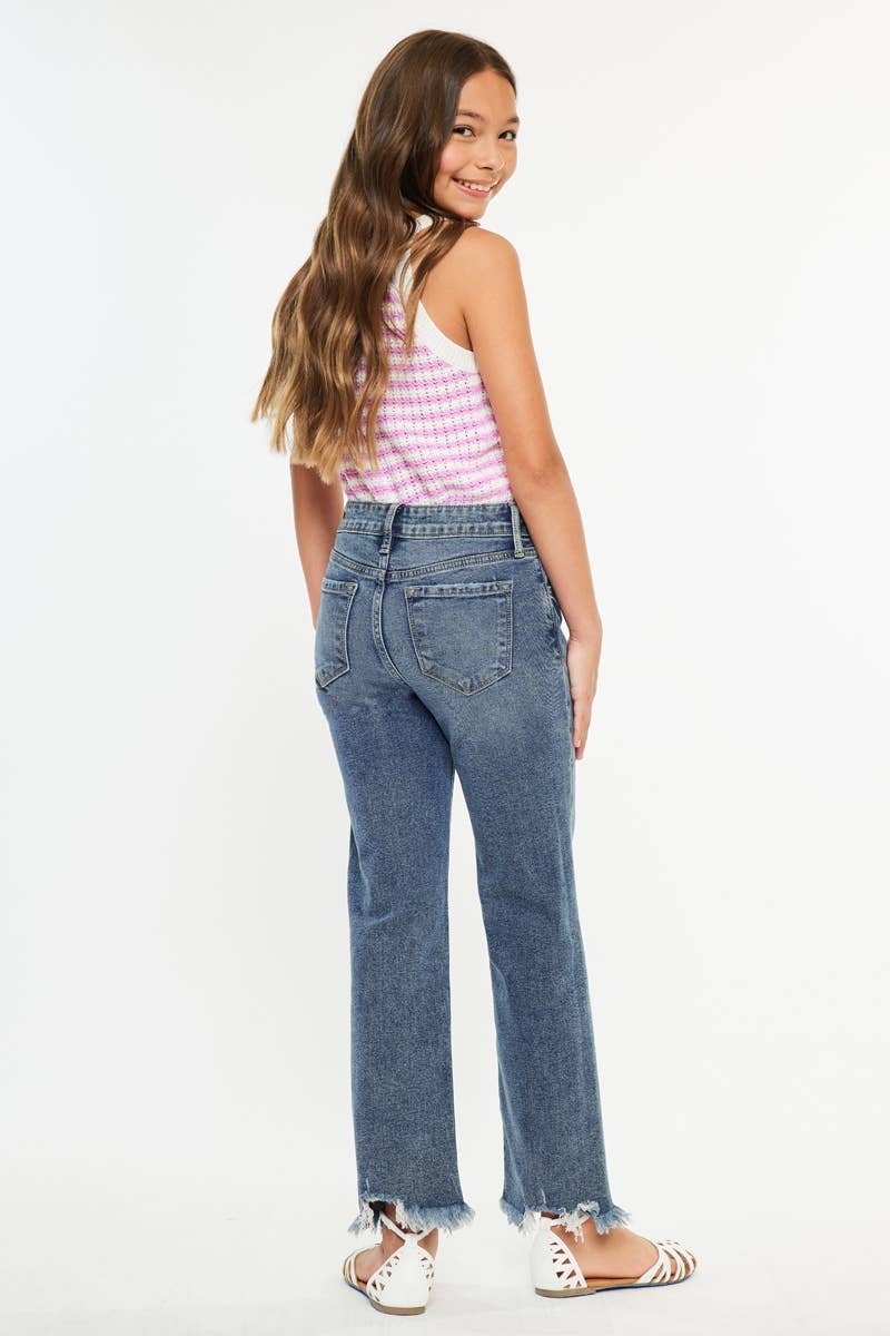 YOUTH HIGH RISE SLIM STRAIGHT JEANS-YC20054D