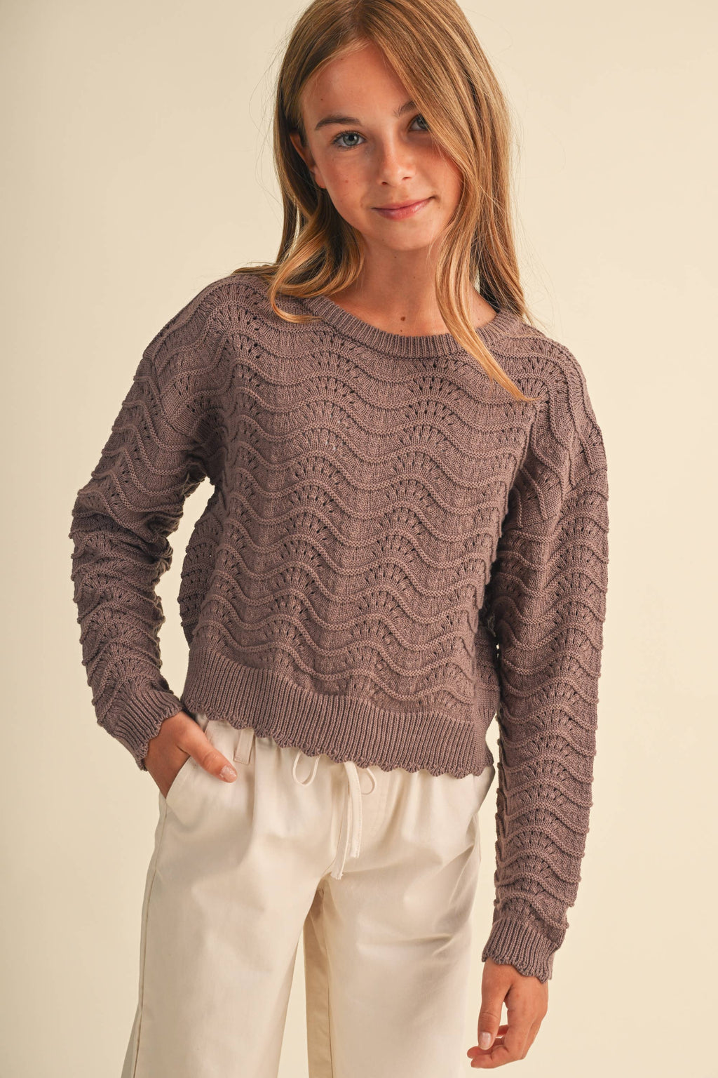 WAVY KNITWEAR PULL OVER (7-14) TWEEN KIDS GIRLS