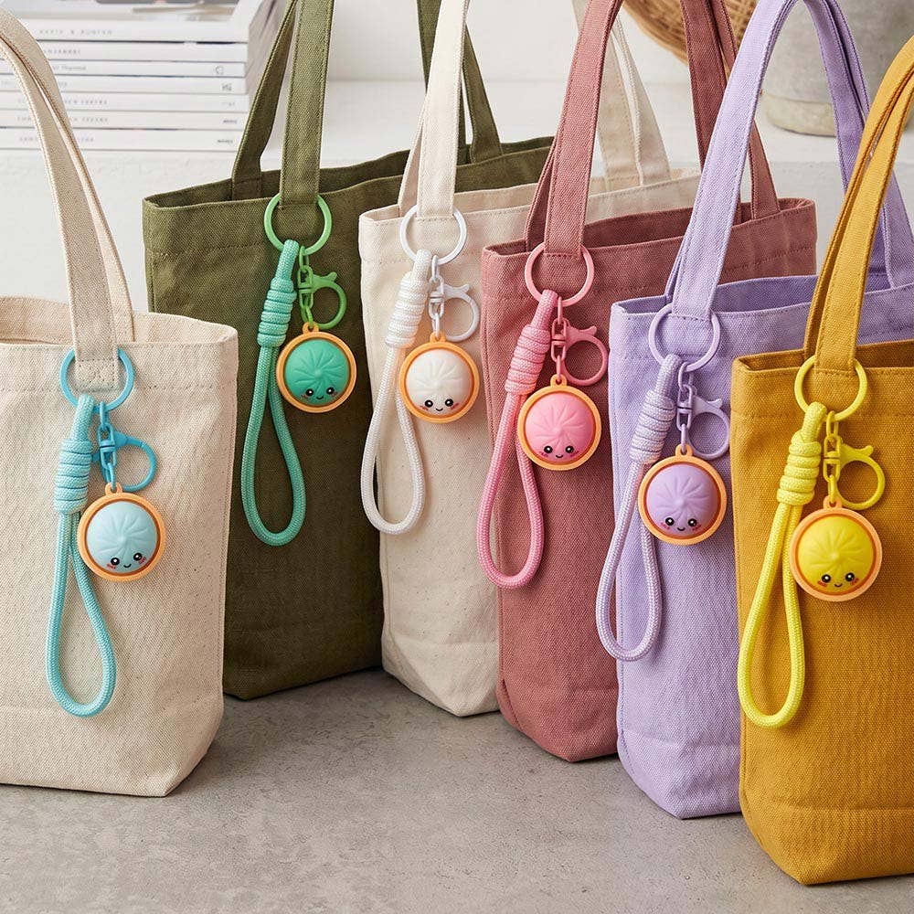 Cute Bao Bun Dumpling Stress Relief Fidget Clicker Bag Charm Keychains