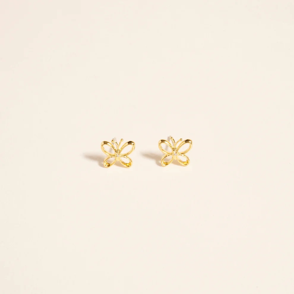 18K Gold Dipped Water Resistant Butterfly Earrings