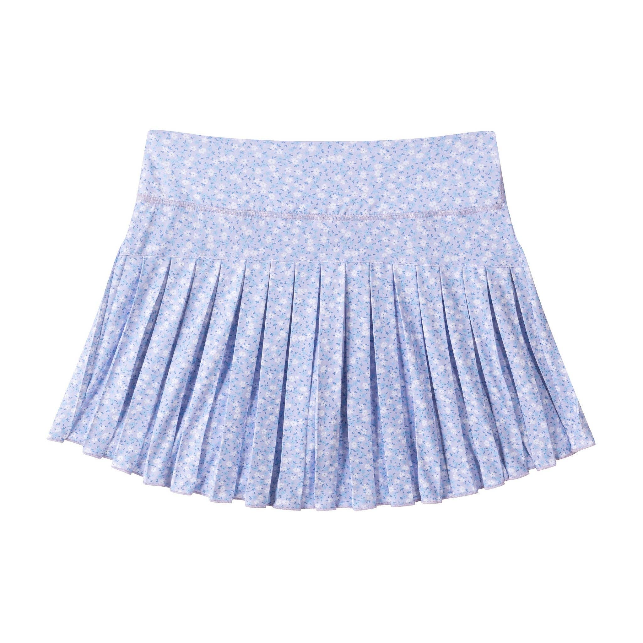 Tween Girls Printed Pleated Skort | Purple Floral