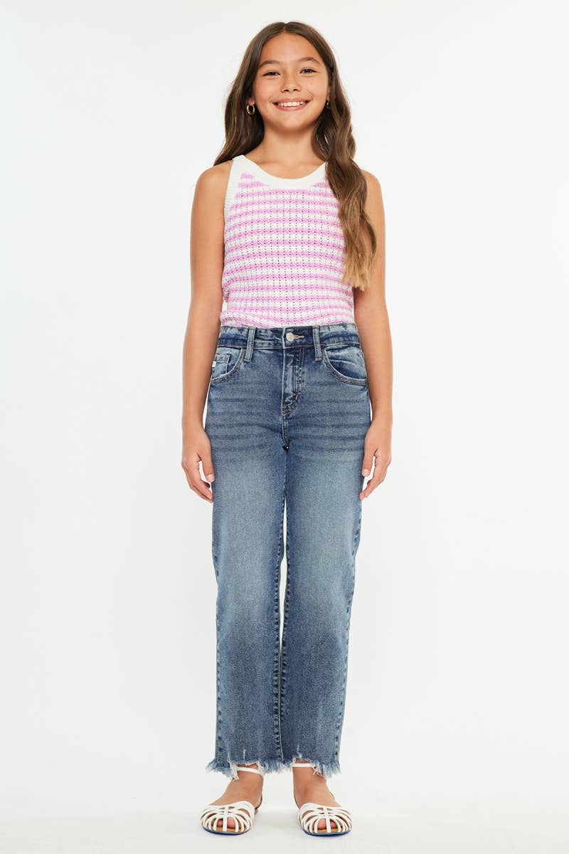YOUTH HIGH RISE SLIM STRAIGHT JEANS-YC20054D