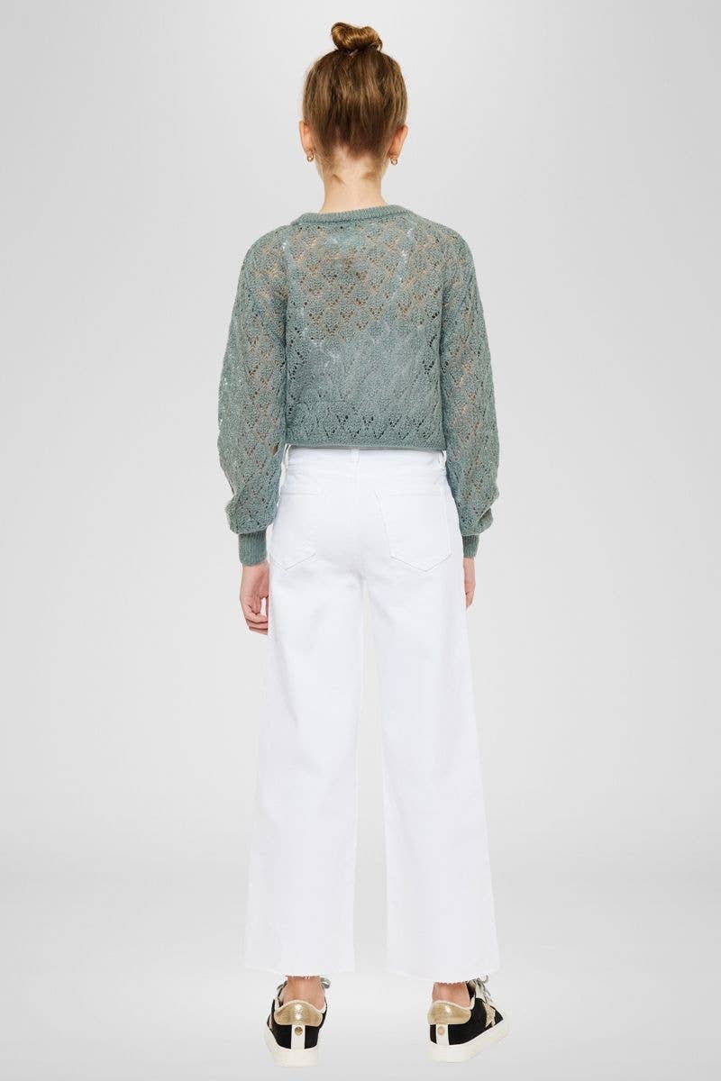 YOUTH HIGH RISE CROP WIDE LEG-YC7457WT