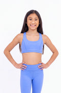 Petal- Double Strap Reversible Sports Bra - Periwinkle/Black
