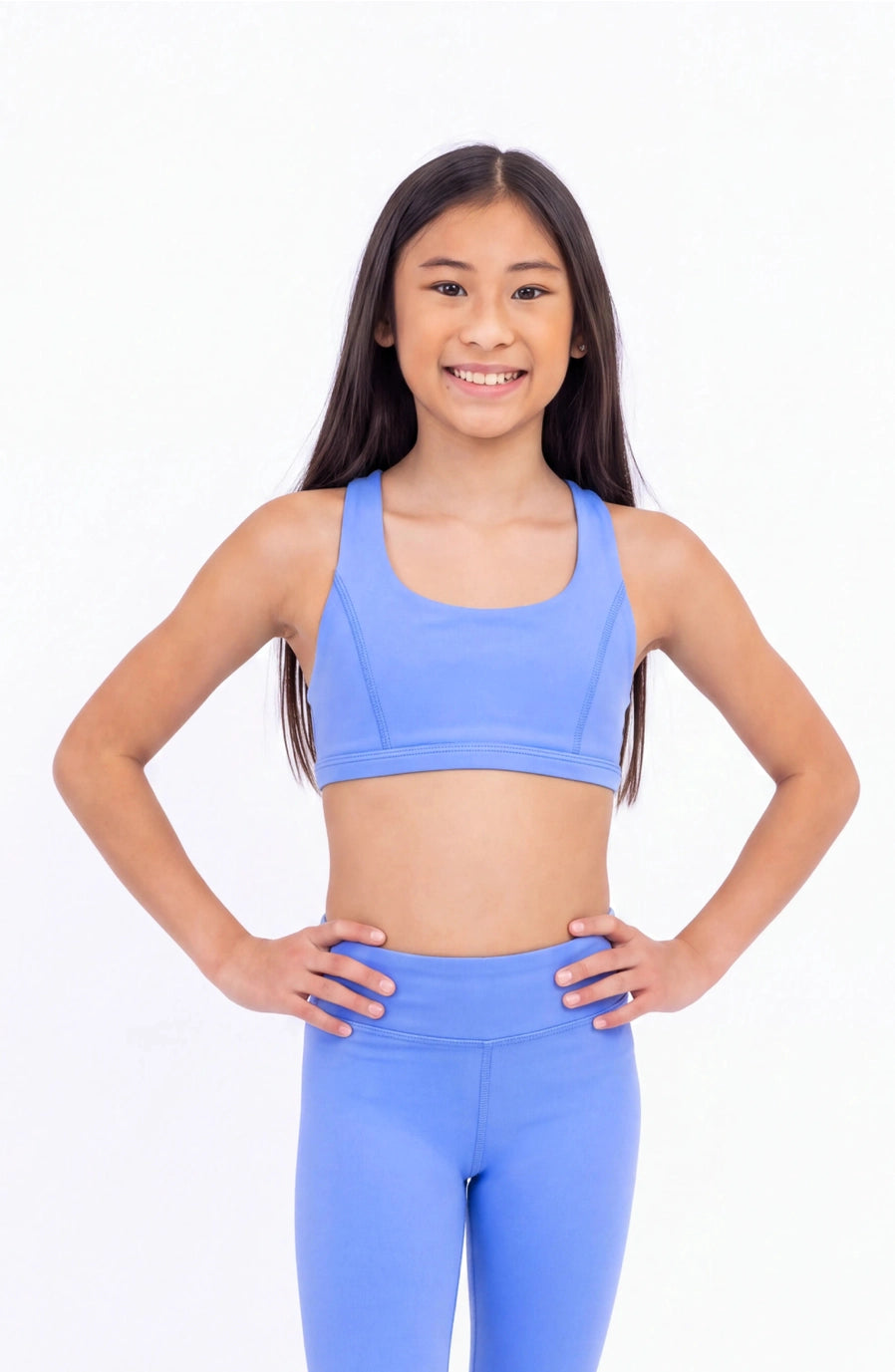 Petal- Double Strap Reversible Sports Bra - Periwinkle/Black