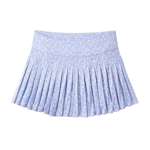 Tween Girls Printed Pleated Skort | Purple Floral