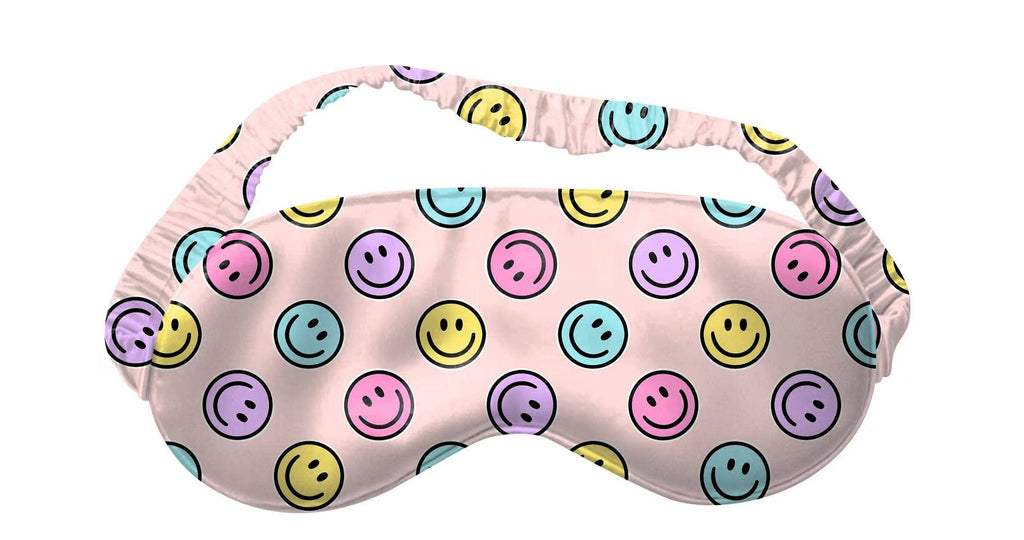 Karma Smiley Face Satin Sleep Mask Eye Cover for Bed
