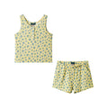 Henley Tank & Baggy Short Set | Yellow & Blue Floral