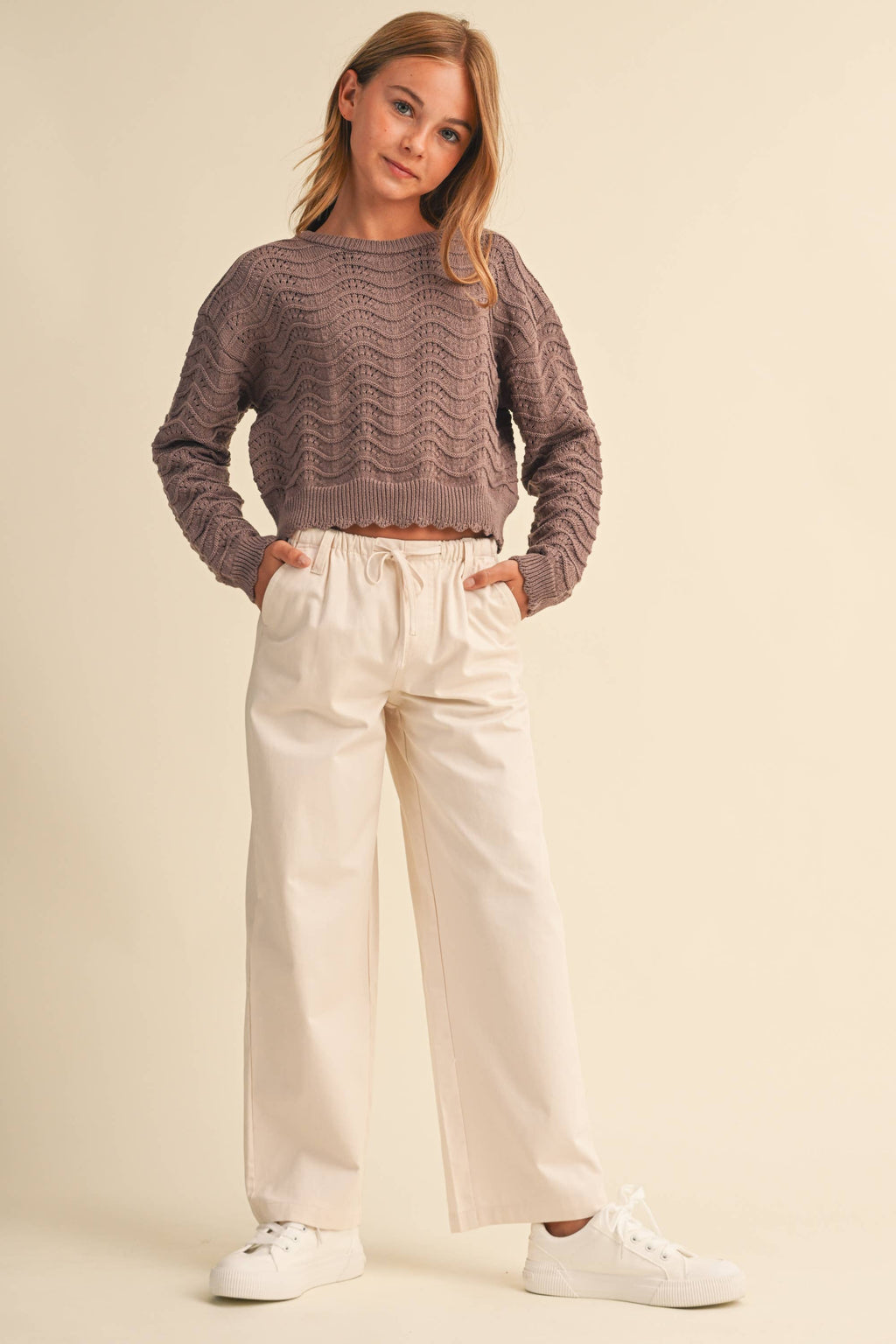 WAVY KNITWEAR PULL OVER (7-14) TWEEN KIDS GIRLS
