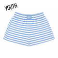 Lulu Mac-Youth STRIPE MONOCHROME PATCH YOUTH SHORT-LIGHT BLUE