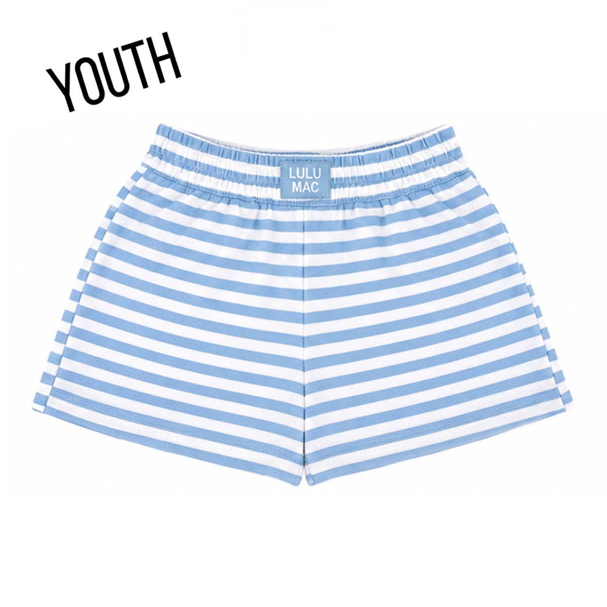 Lulu Mac-Youth STRIPE MONOCHROME PATCH YOUTH SHORT-LIGHT BLUE