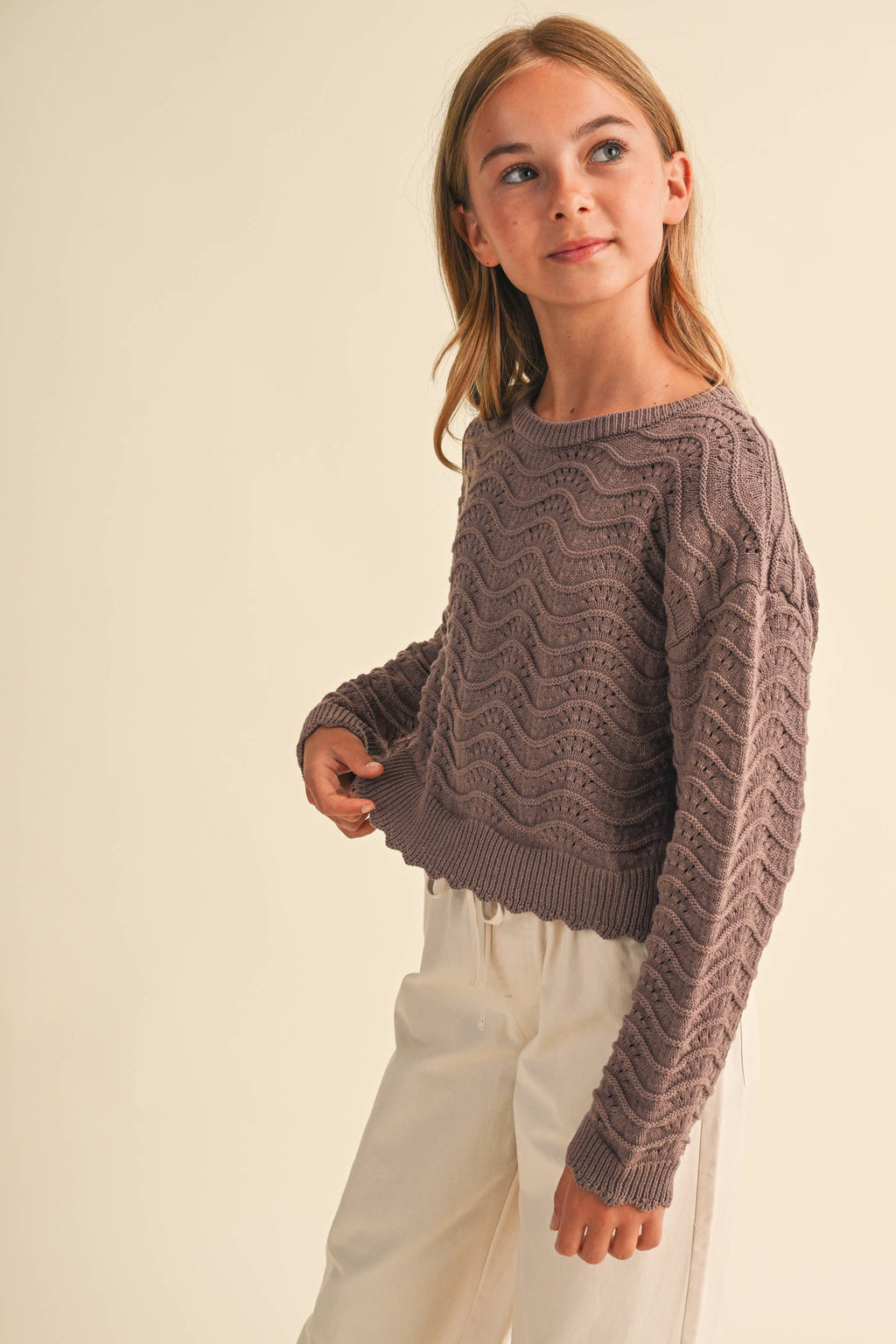 WAVY KNITWEAR PULL OVER (7-14) TWEEN KIDS GIRLS