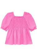 GKT-18002B-Q17 Girl's Fashion Top w/Smocking & Puff Sleeve
