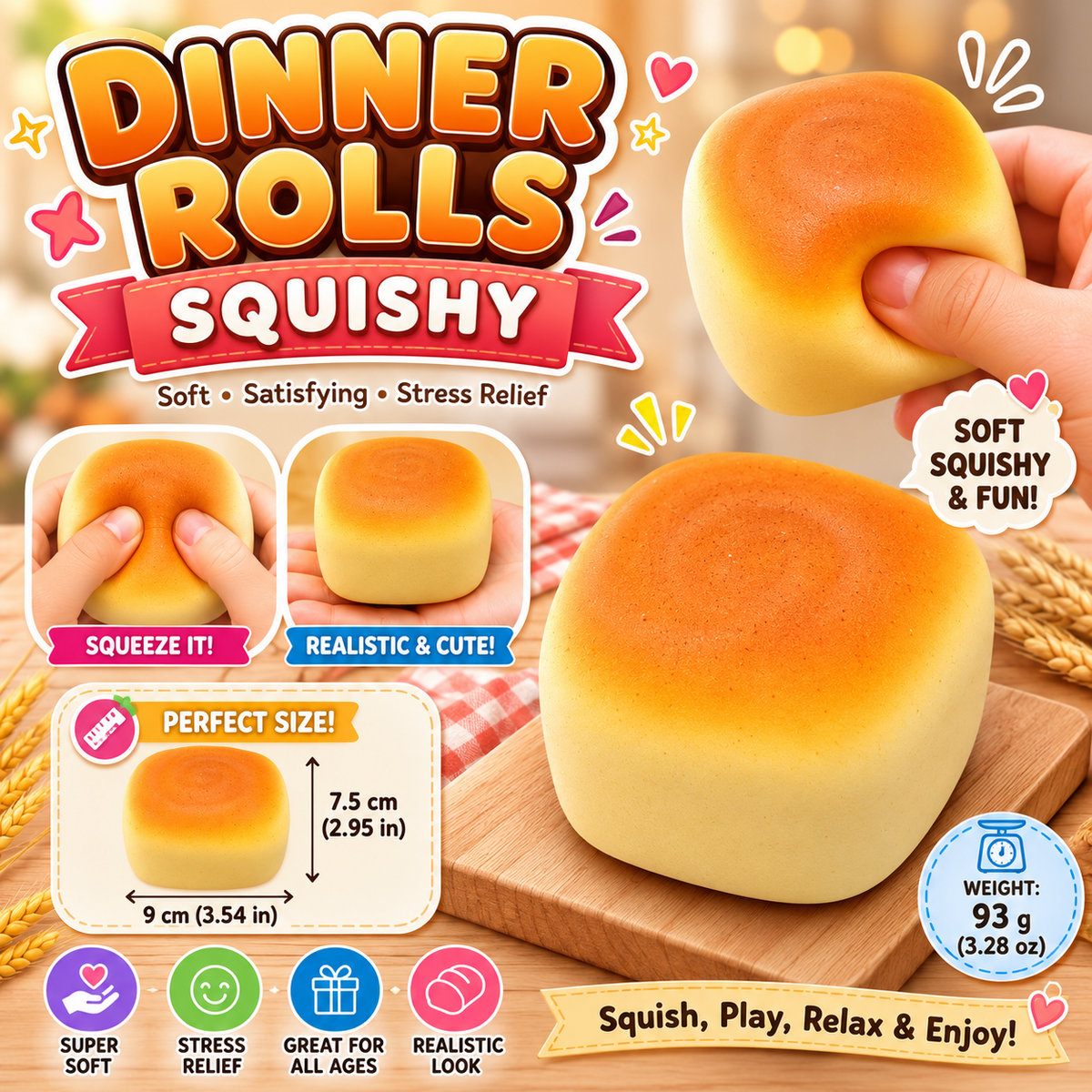 Dinner Rolls Squishy – Scented Slow-Rise Bread