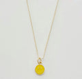 Sunshine Yellow Smiley Face Pendant Necklace