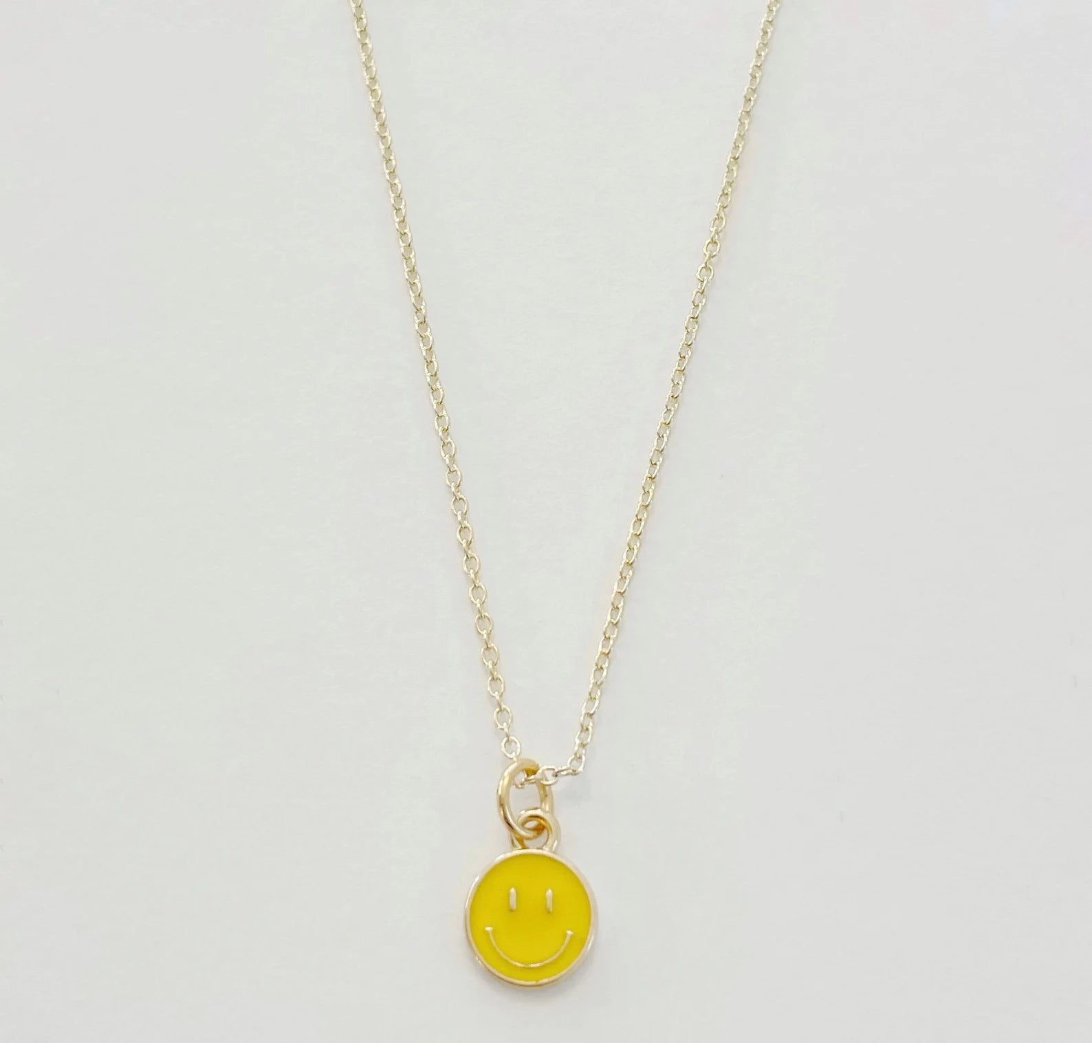Sunshine Yellow Smiley Face Pendant Necklace