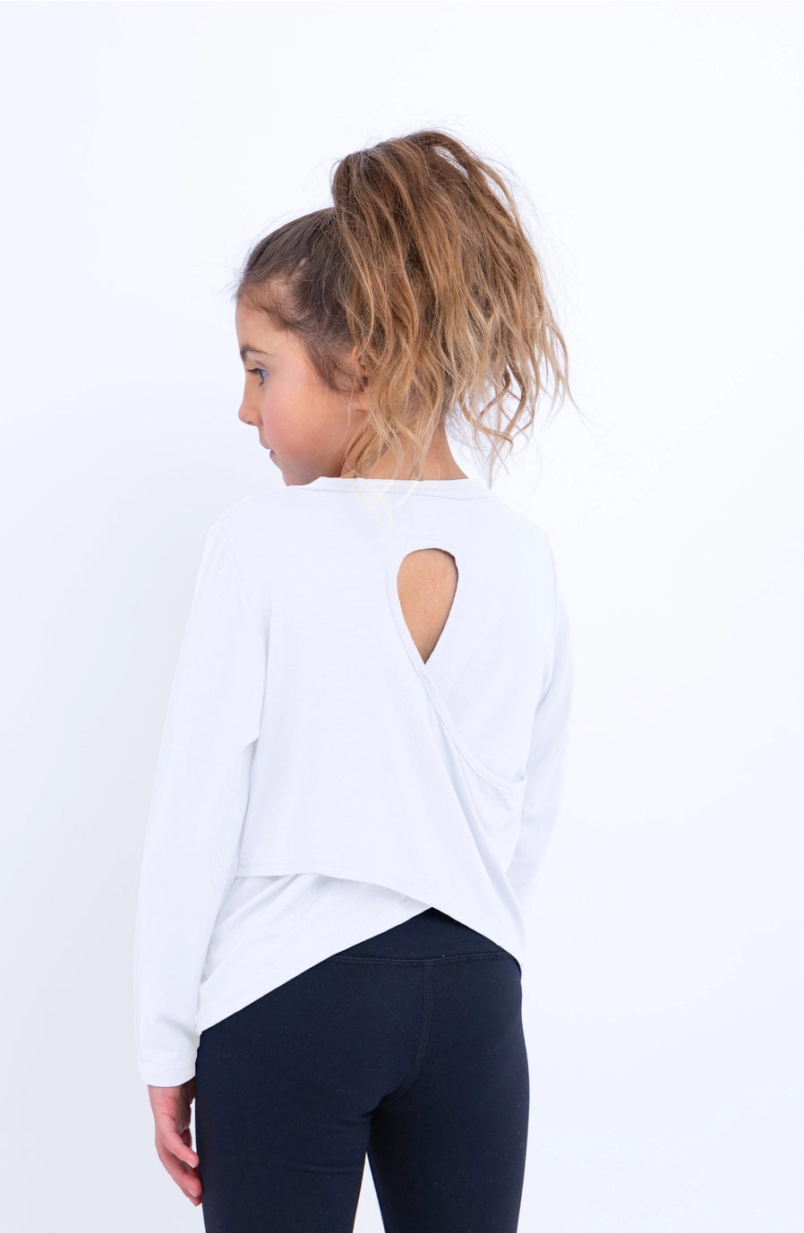 Oakley - Crisscross Back Keyhole Long Sleeve Top - White