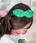 Kelly Green Pearl Knot Headband